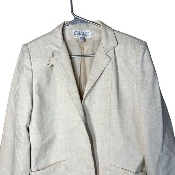 Chaus Linen Blend Blazer Size 10 - Picture 2 of 9